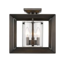  2073-SF12 GMT-CLR - Smyth Semi-Flush (Low Profile) in Gunmetal Bronze with Clear Glass